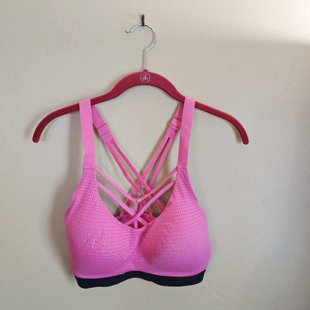 Pink Strappy Sports Bra